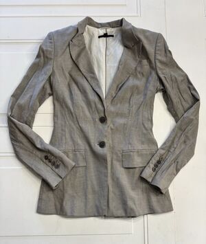 Boss Hugo Boss Womens Sz 2 Jadena Blazer Jacket Gray Business Casual Office